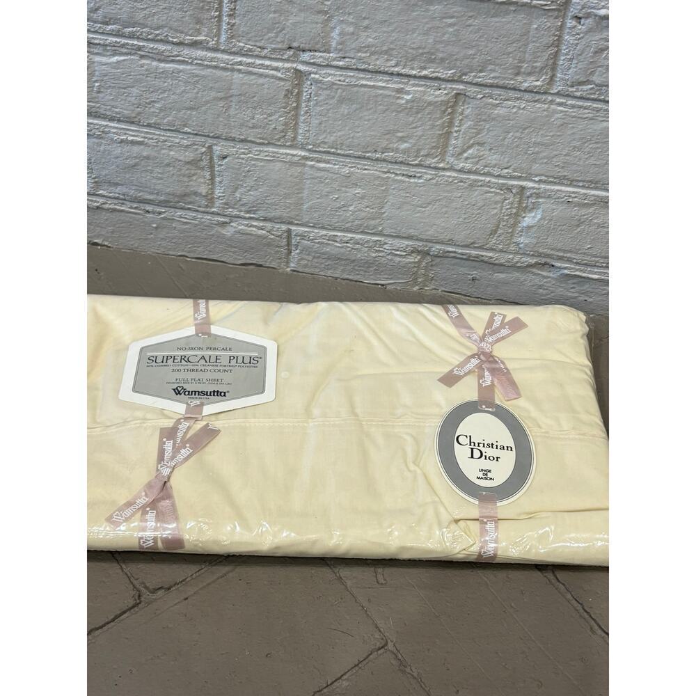 Vintage Christian Dior Wamsutta Supercale Plus Full Flat Sheet NWT